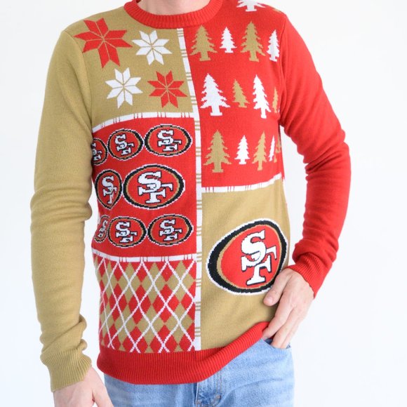 NFL San Francisco 49ers Festive Crewneck Sweater - Picture 2 of 10